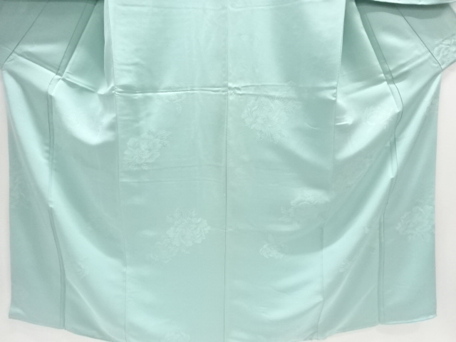  菊模様織出し色無地着物